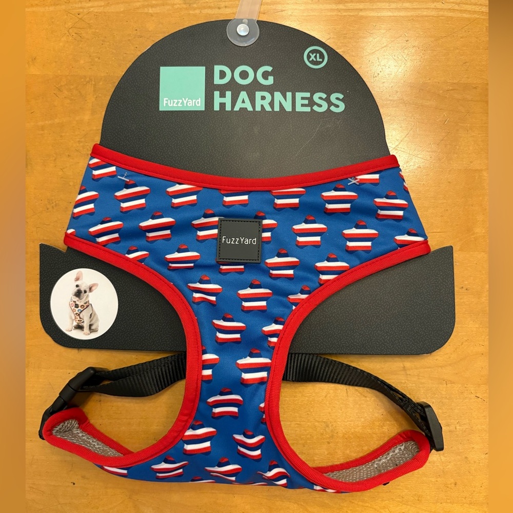FuzzYard Red, White, & Blue Cupcake Dog Harness
